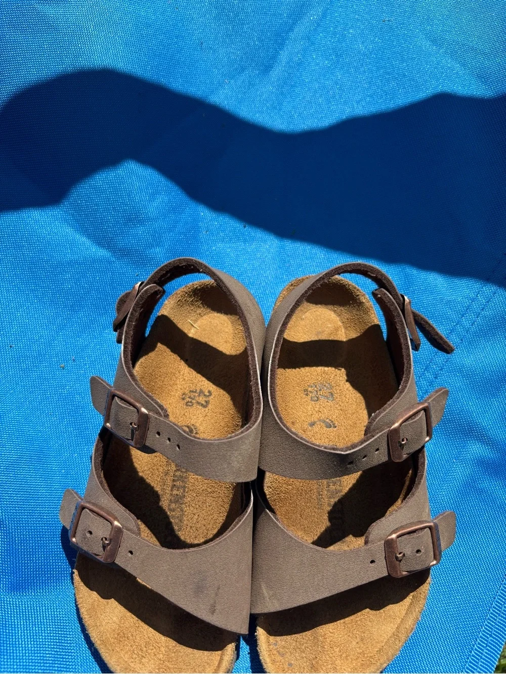 Birkenstock Kids Brown Double Buckle Sandals